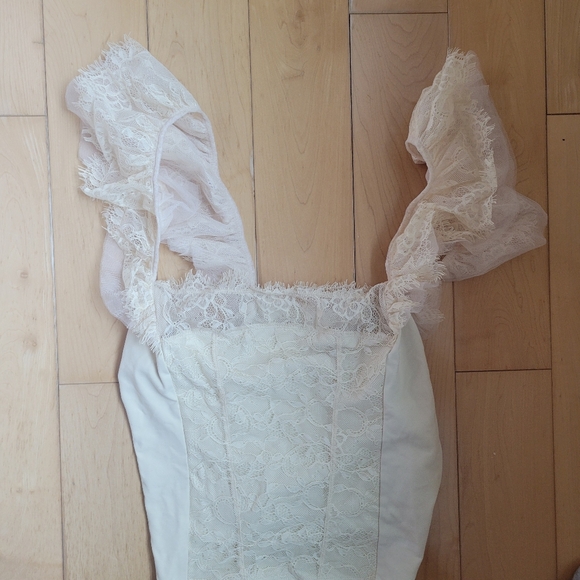 Free People Intimately Ivory Lace Boho Ruffle Strap Corset Top XL NWT - Picture 7 of 7